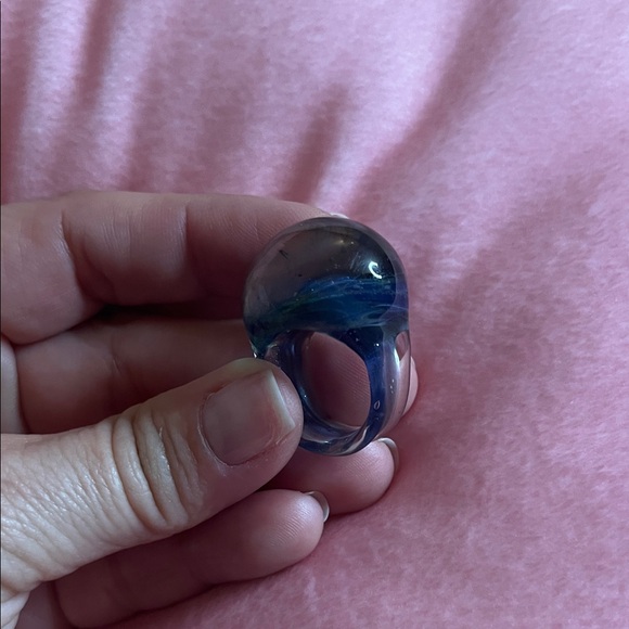 06# Elegant Blue Murano Glass Ring - Picture 7 of 10